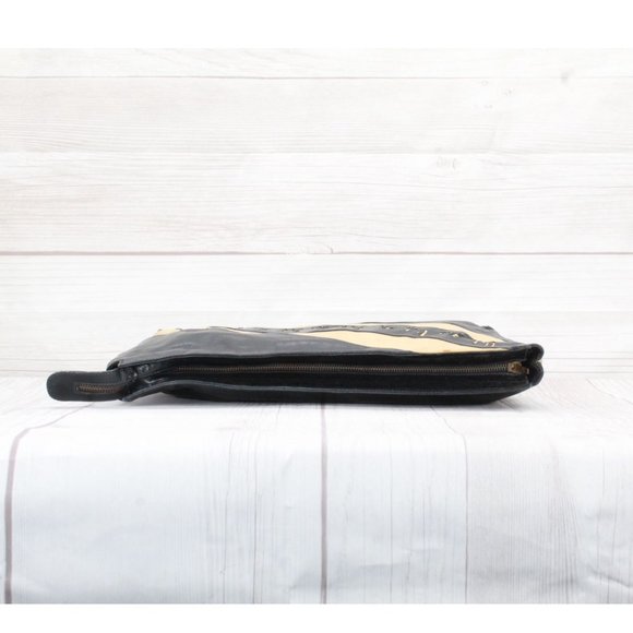 Valentino by Mario Valentino Black Soft Leather Zipper Clutch Bag - Picture 3 of 8